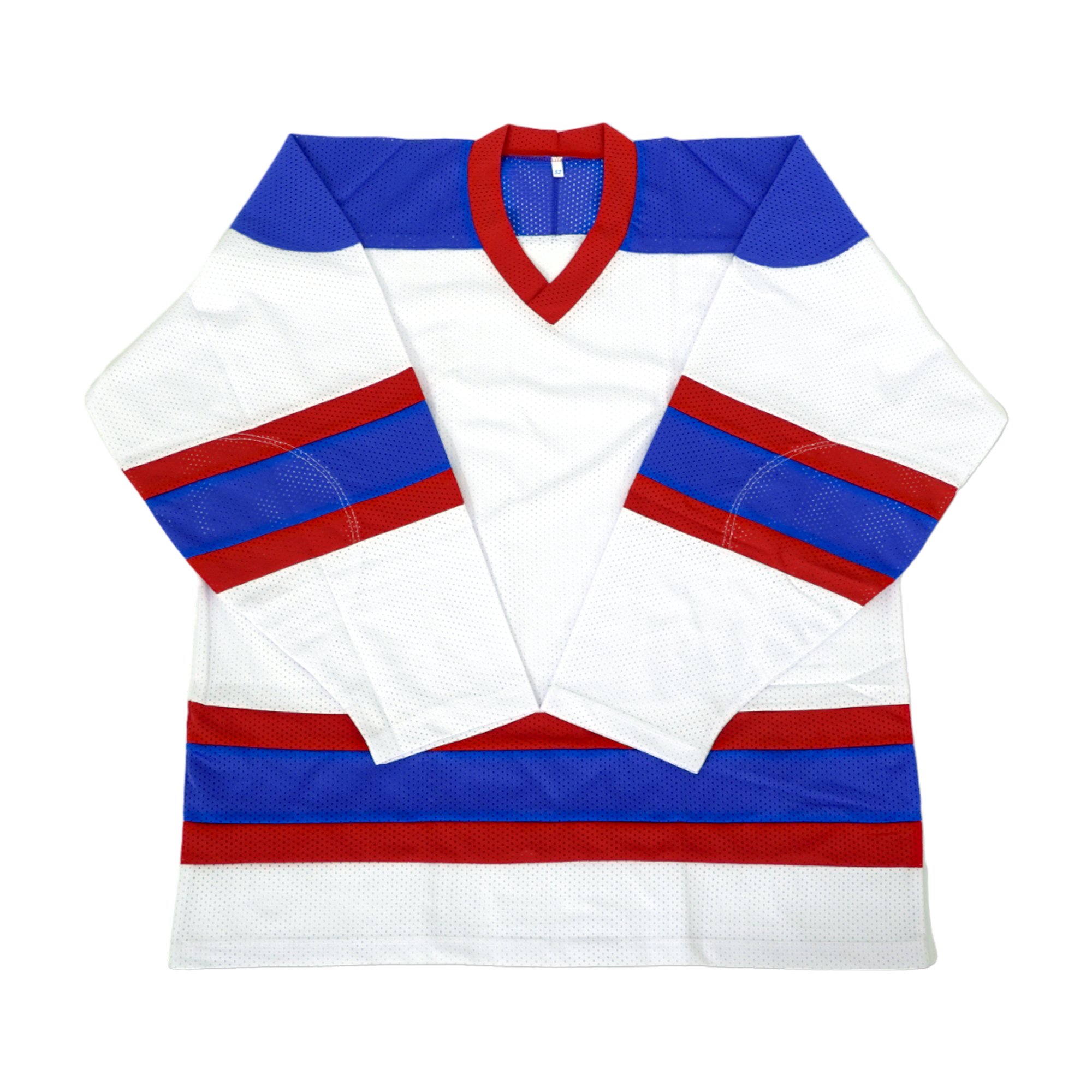 Хоккейная майка ВОЛНА SR, 52, белый-синий-красный