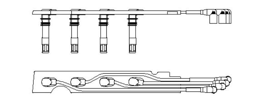 Br-968g100_к-кт проводов audi a2 1.4, vw golf 4/bora/polo 1.4/1.6 v4 97>