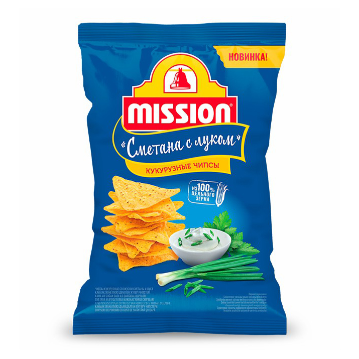 

Чипсы кукурузные Mission Сметана с луком 90 г