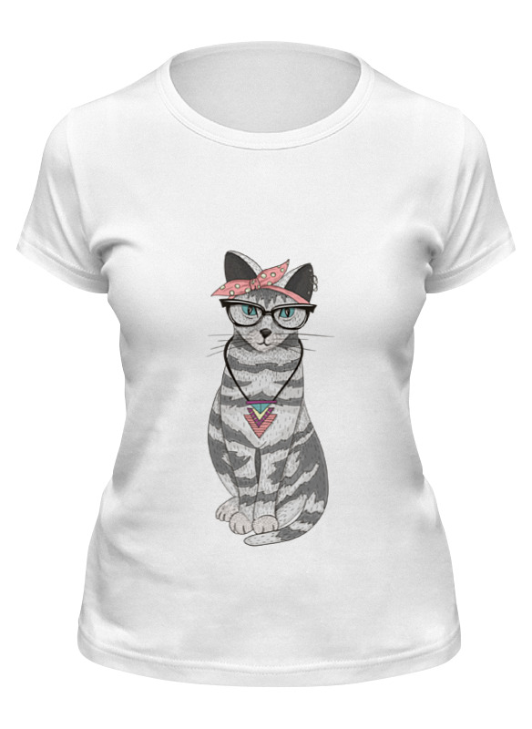 

Футболка женская Printio Gansta cat белая XL, Белый, Gansta cat