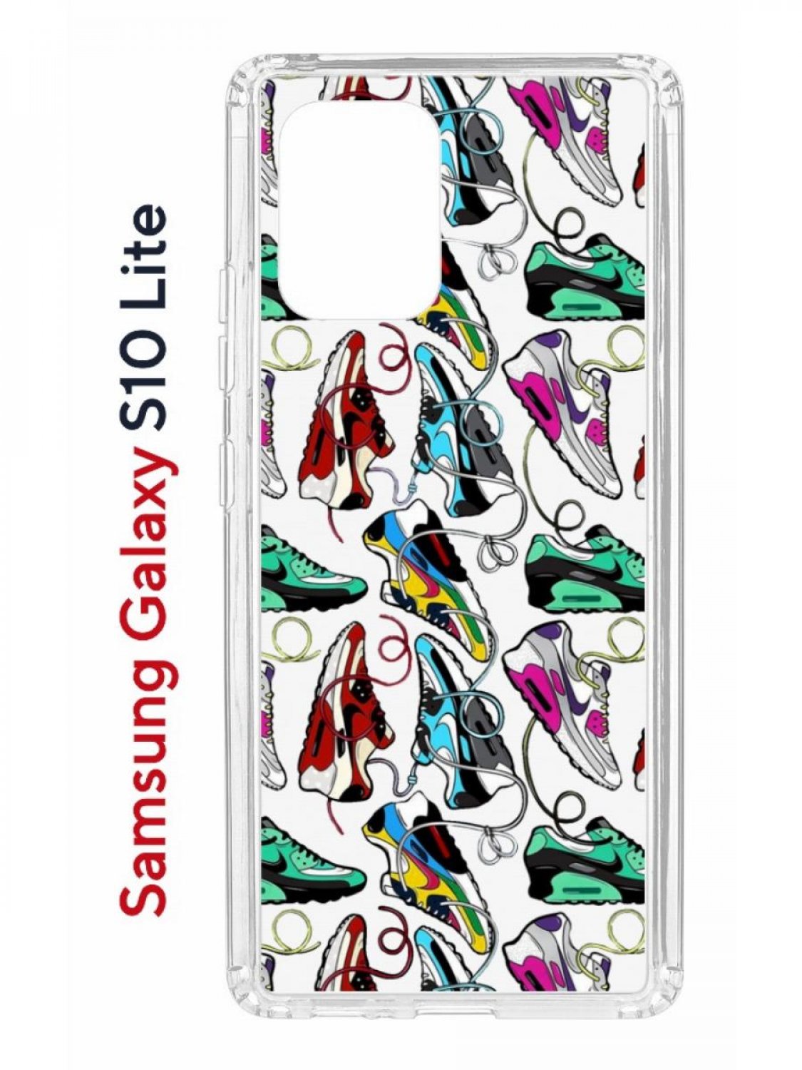 фото Чехол на samsung s10 lite kruche print кроссы nike air max,противоударный бампер с принтом кruче