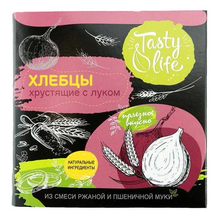 

Хлебцы ржано-пшеничные Tasty Life хрустящие с луком 110 г