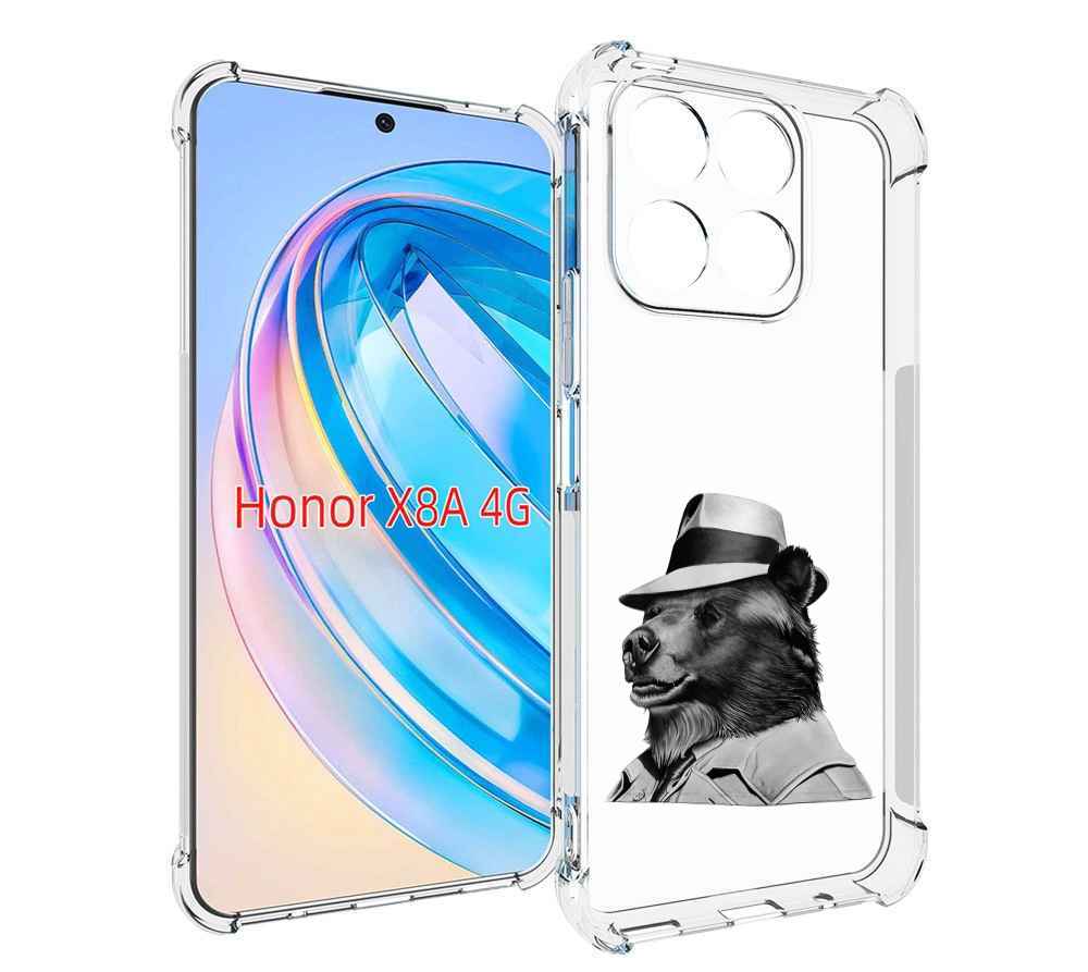 

Чехол MyPads медведь в шляпе для Honor X8a, Tocco