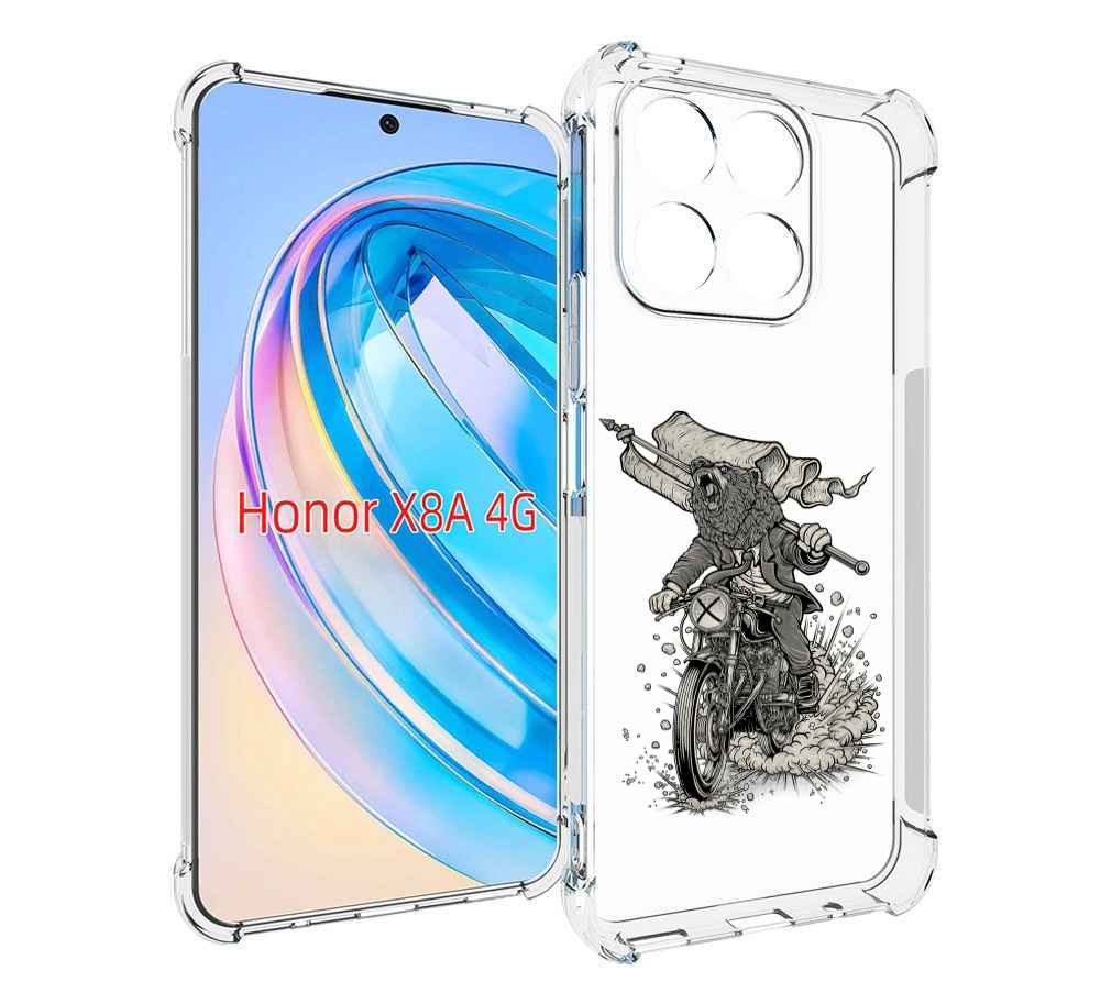 

Чехол MyPads медведь на мотоцикле для Honor X8a, Tocco