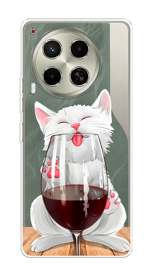 

Чехол на Tecno Camon 30 5G "Кот с бокалом", Прозрачный;белый;красный, 305550-1