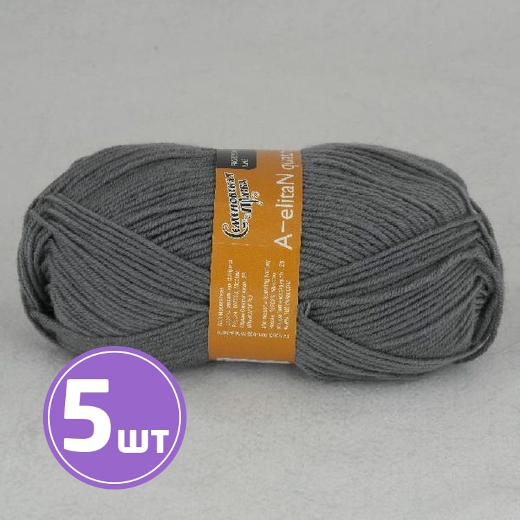 

Пряжа Семеновская A-elita N quatro 56 стальной 5 шт по 100 г, Серый
