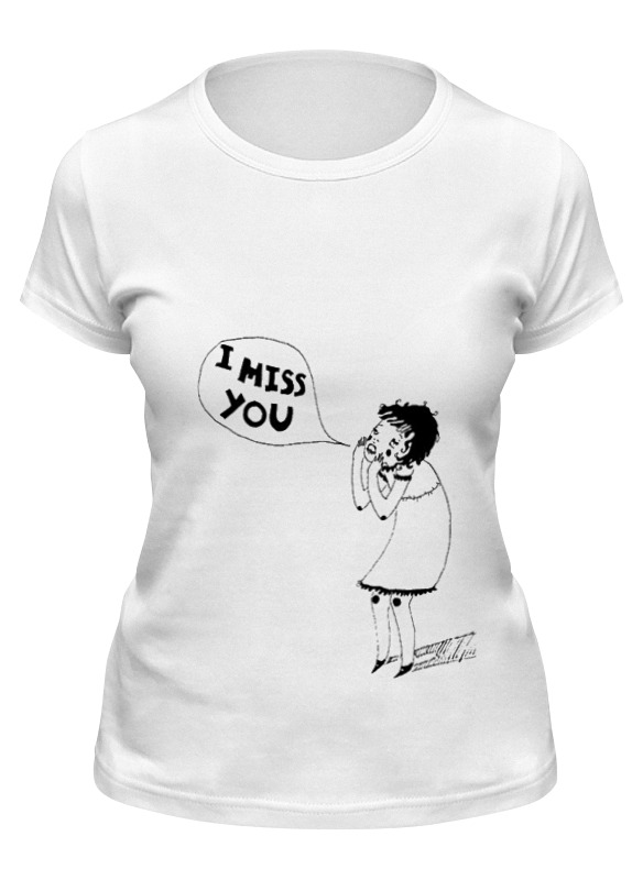 

Футболка женская Printio I miss you белая XL, Белый, I miss you