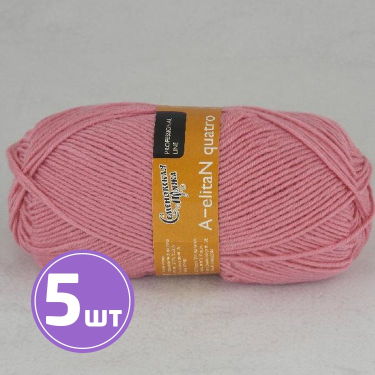 

Пряжа Семеновская A-elita N quatro 64 клевер 5 шт по 100 г, Розовый