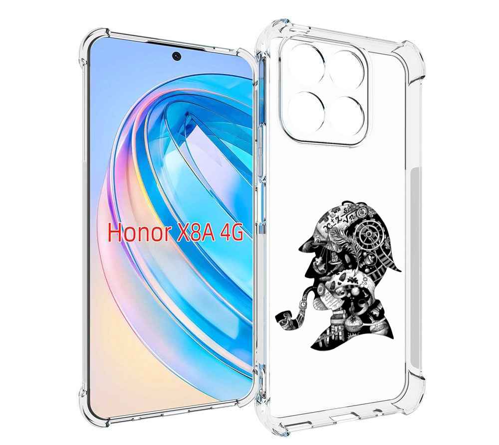 

Чехол MyPads мужчина с трубкой абстракция для Honor X8a, Tocco