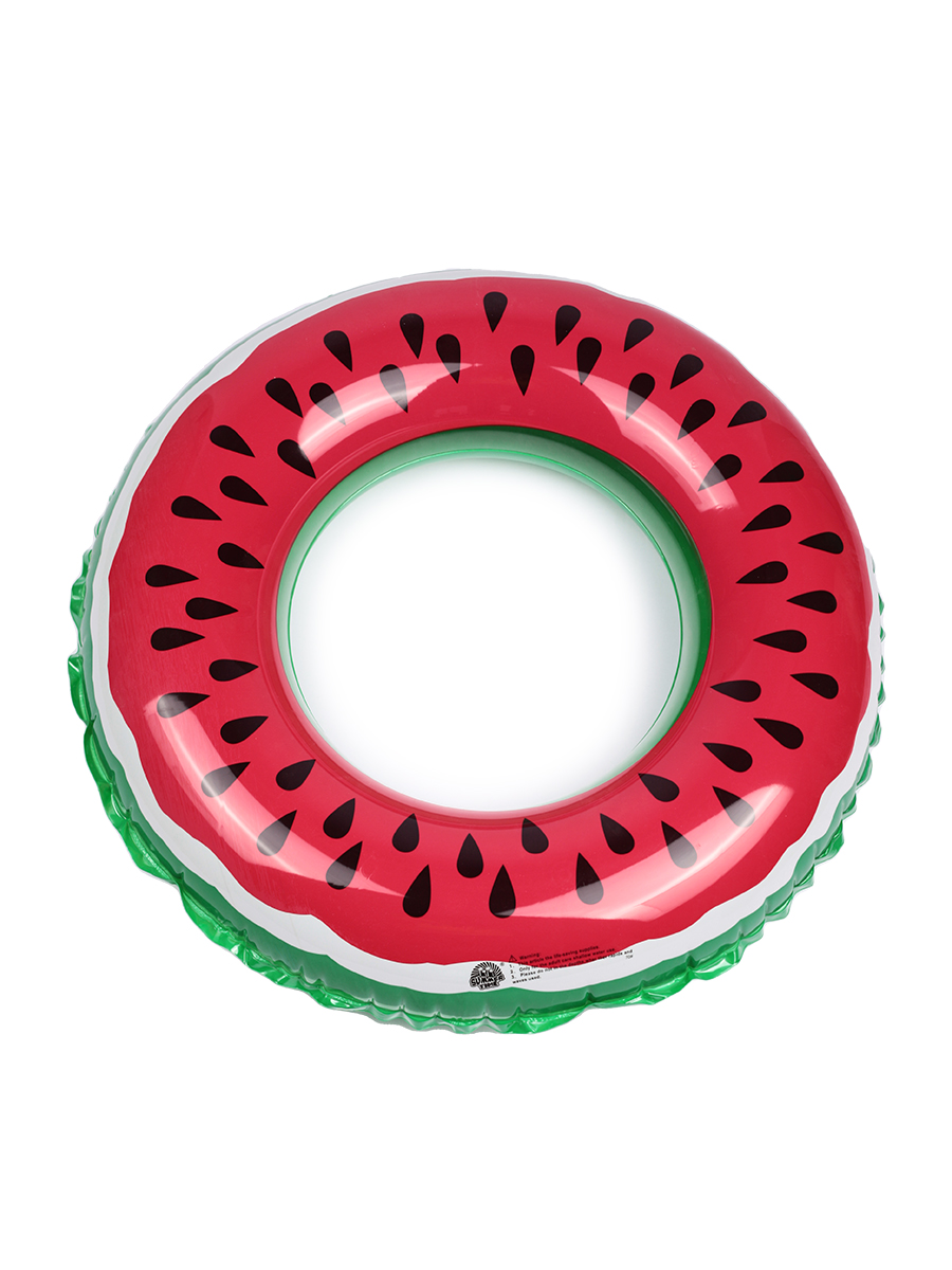 фото Надувной круг для плавания baziator красный арбуз watermelon, диаметр 90 см