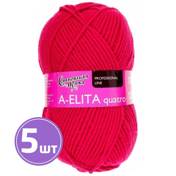 

Пряжа Семеновская A-elita quatro 171 гвоздика 5 шт по 100 г, Красный