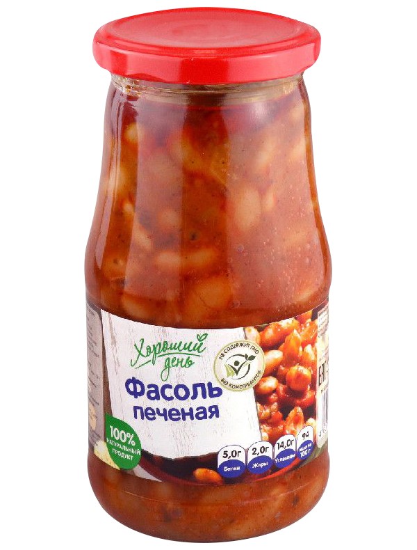 

Фасоль Хороший день печеная 530 г
