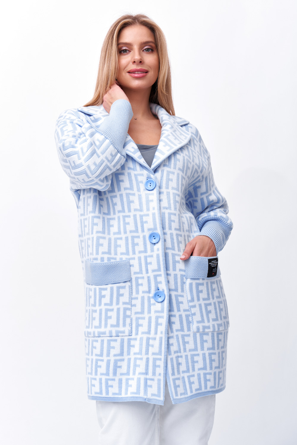 Кардиган женский Текстильная Мануфактура Д 2721 голубой 528 RU