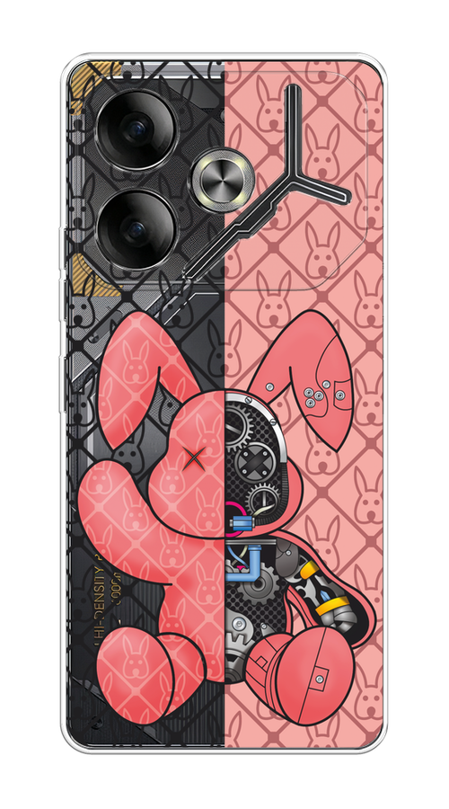 

Чехол на Tecno Pova 6 "Киборг-заяц розовый", Розовый;прозрачный;черный, 305350-1