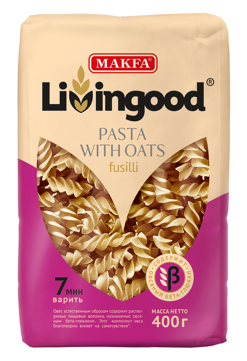 фото Макаронные изделия livingood fusilli спирали овсяные 400 г makfa