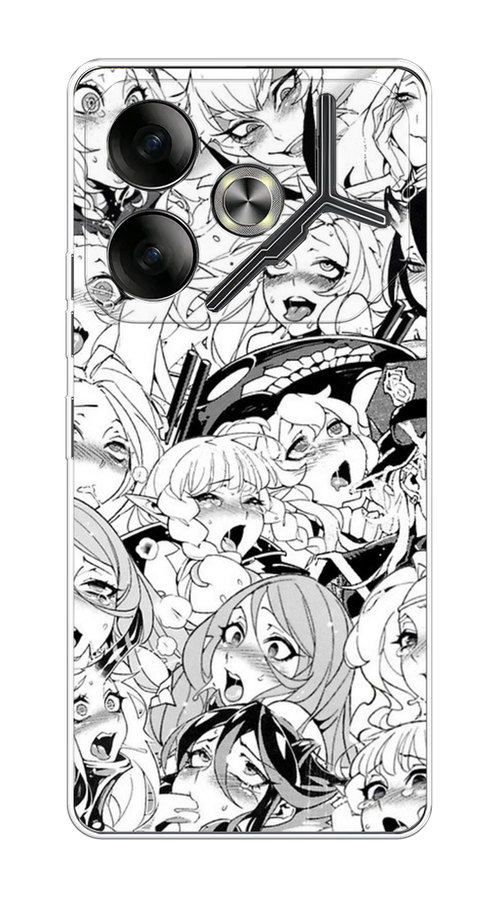 

Чехол на Tecno Pova 6 "Ахегао манга тян", Черный;белый;серый, 305350-1