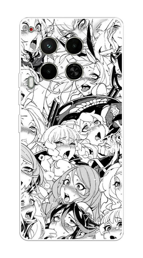 

Чехол на Tecno Camon 30 5G "Ахегао манга тян", Черный;белый;серый, 305550-1