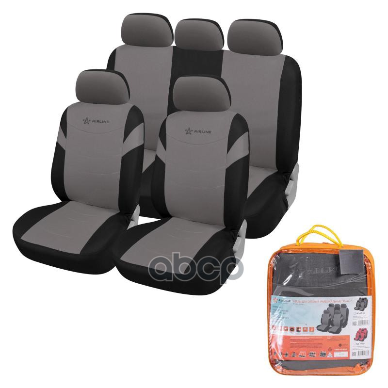 

Чехлы Для Сидений Универсал. Rs-4k+ , Передн./Задн.(9 Предм.), Велюр, Черн./Сер. AIRLINE а