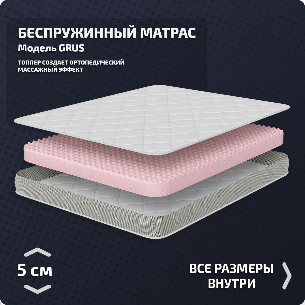 

Матрас Piterson Starline Grus 70x200, Белый, Grus