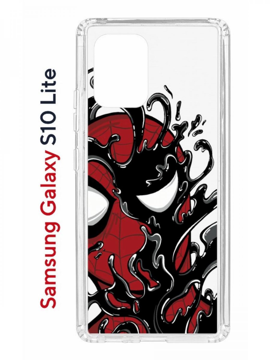 

Чехол на Samsung S10 Lite Kruche Print Spider-Man-Venom,противоударный бампер с принтом, Прозрачный;красный;черный;серый, Самсунг Галакси с10 лайт