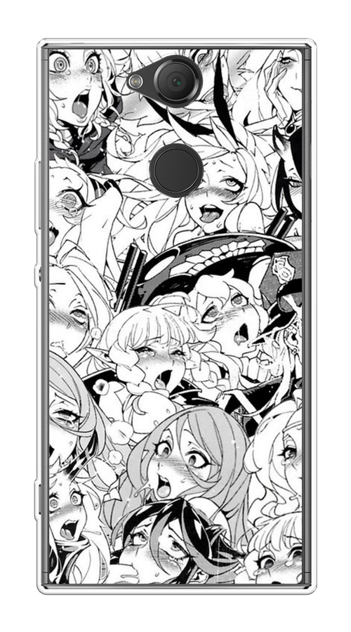 

Чехол на Sony Xperia XA2 "Ахегао манга тян", Черный;белый;серый, 53150-1