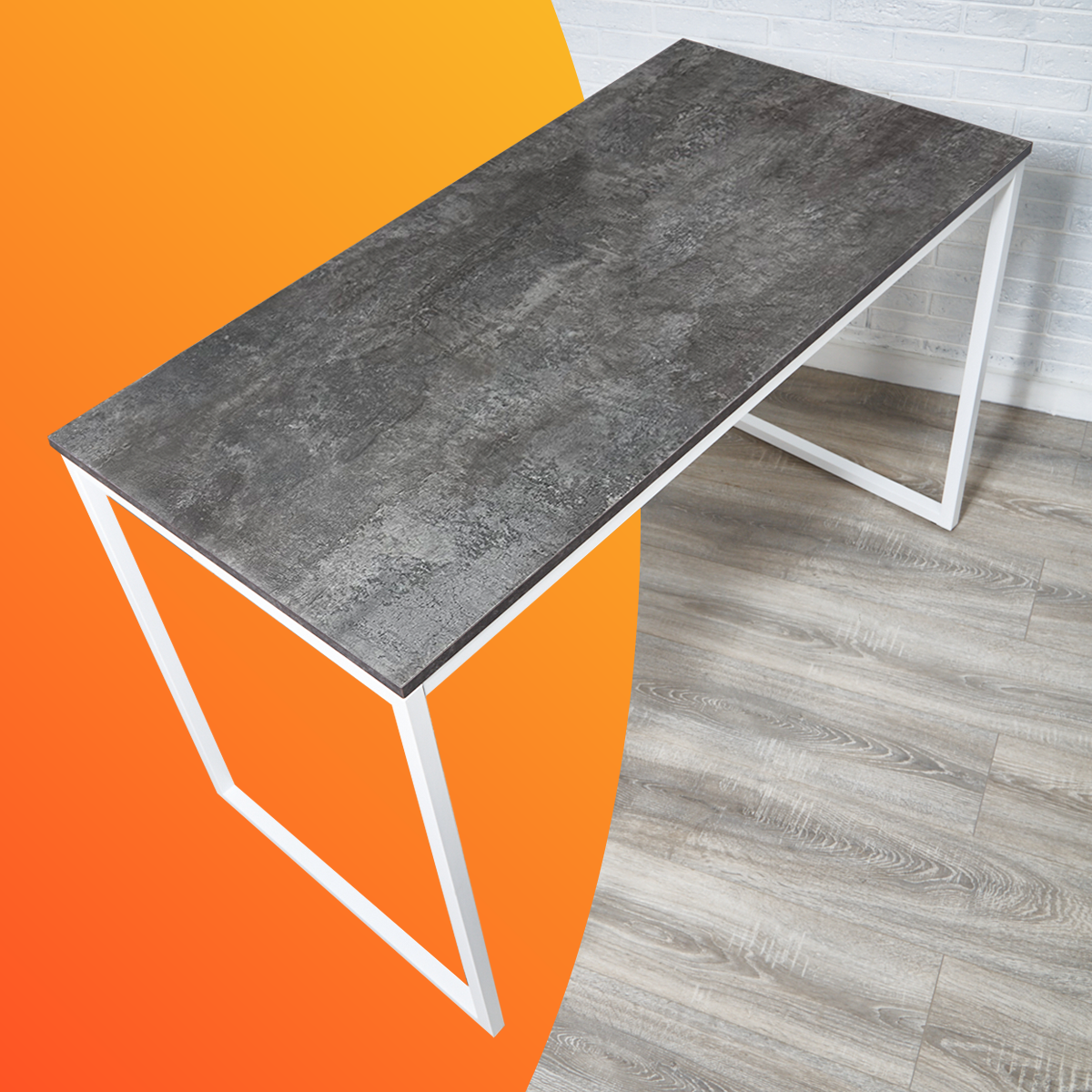 Стол письменный компьютерный Kromland, 110х60х75 см, темный цемент