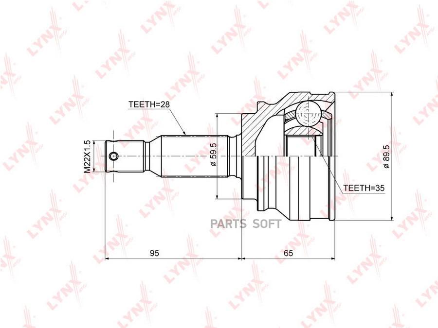 

Шрус наружный подходит для mitsubishi asx 2.0 10 / lancer 2.0 07 / outlander 2.0-2.4 06, c