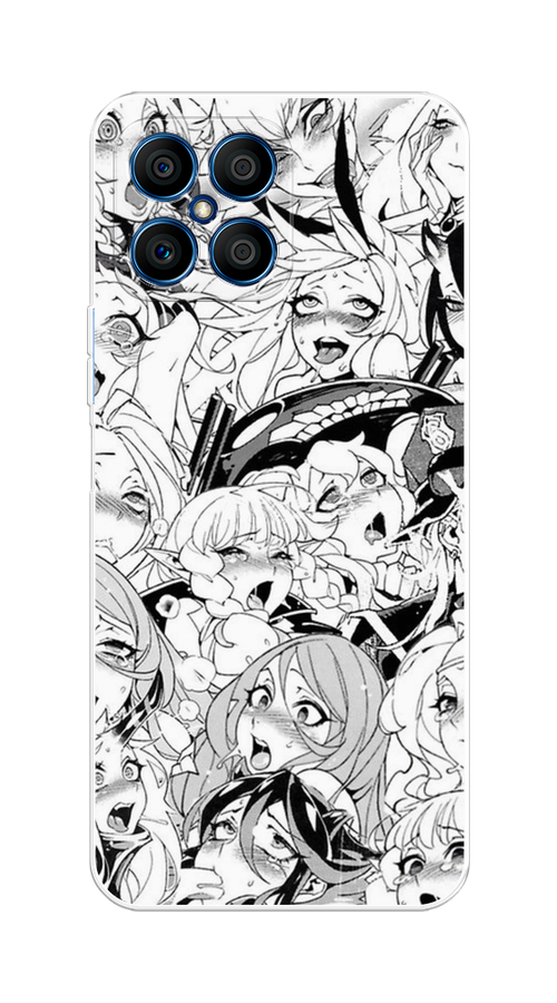 

Чехол на Honor X8 "Ахегао манга тян", Черный;белый;серый, 6107650-1
