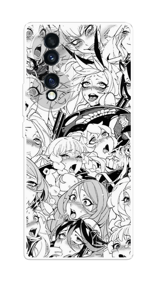 

Чехол на Honor 70 "Ахегао манга тян", Черный;белый;серый, 6108250-1