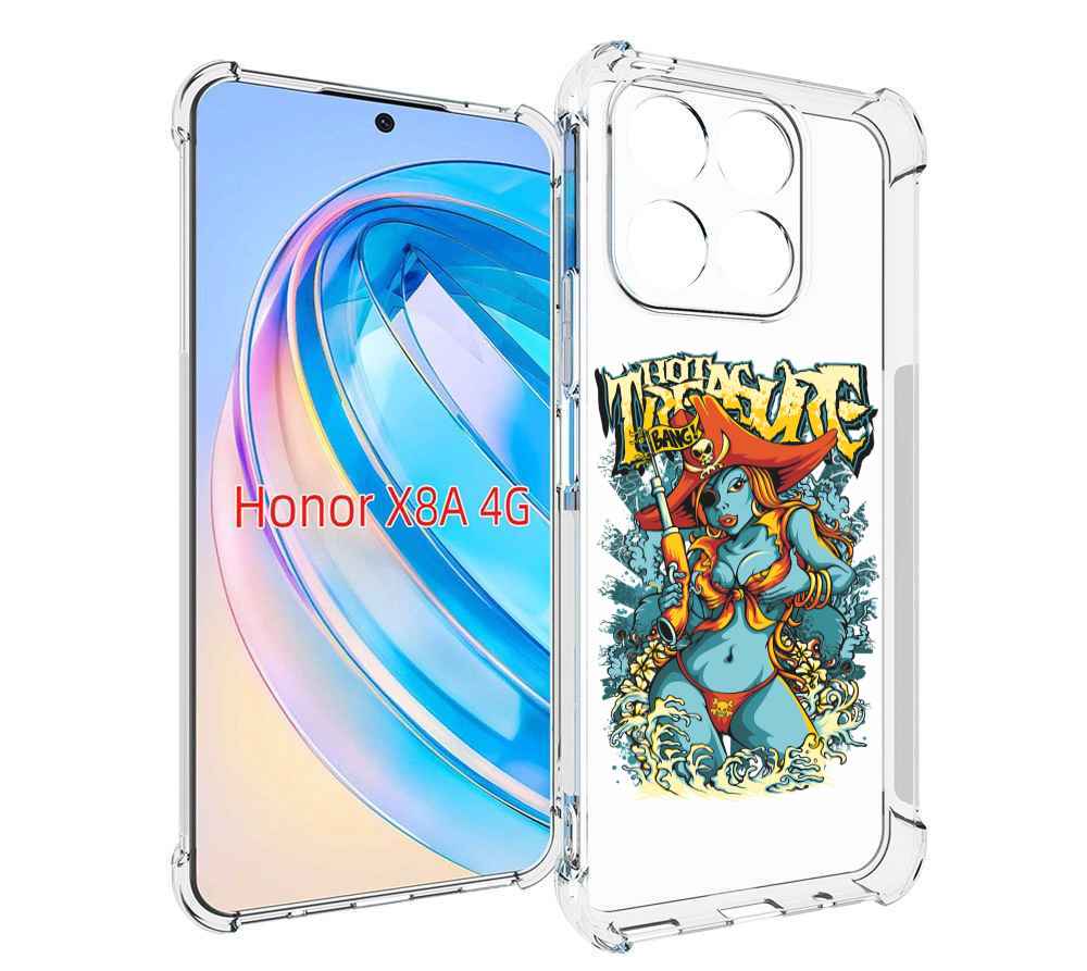 

Чехол MyPads нарисованная синяя девушка комикс для Honor X8a, Tocco