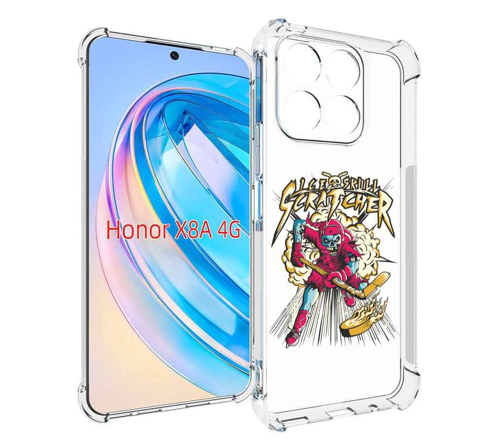 

Чехол MyPads нарисованный скелет хоккеист для Honor X8a, Tocco