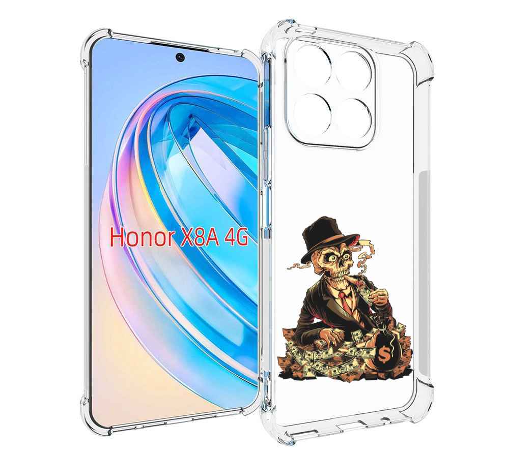 

Чехол MyPads нарисованный череп с сигаретой для Honor X8a, Tocco