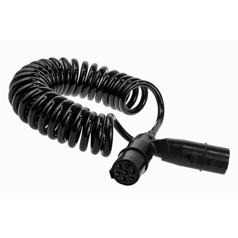 Штекер кабеля электрического спирального подключения прицепа 7-полюсной для задних фонарей