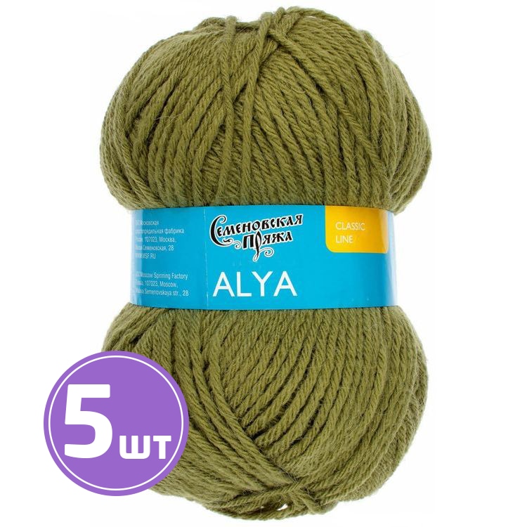 

Пряжа Семеновская Alya 10 фисташковый 5 шт по 100 г, Зеленый