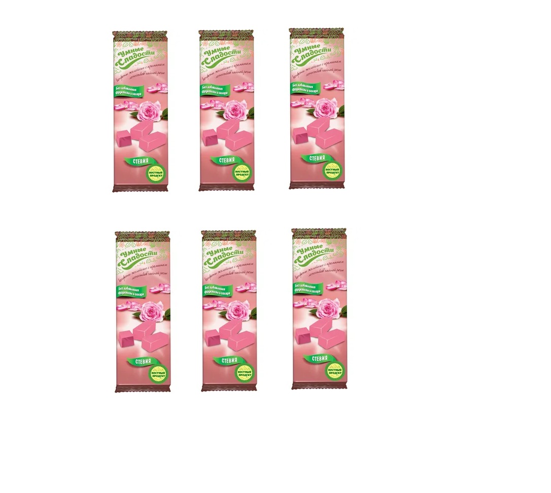 Конфеты Умные сладости желейные со вкусом лепестков чайной розы, 90 г х 6 шт