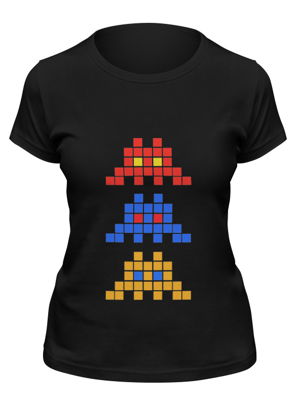 

Футболка женская Printio Space invaders черная XL, Черный, Space invaders