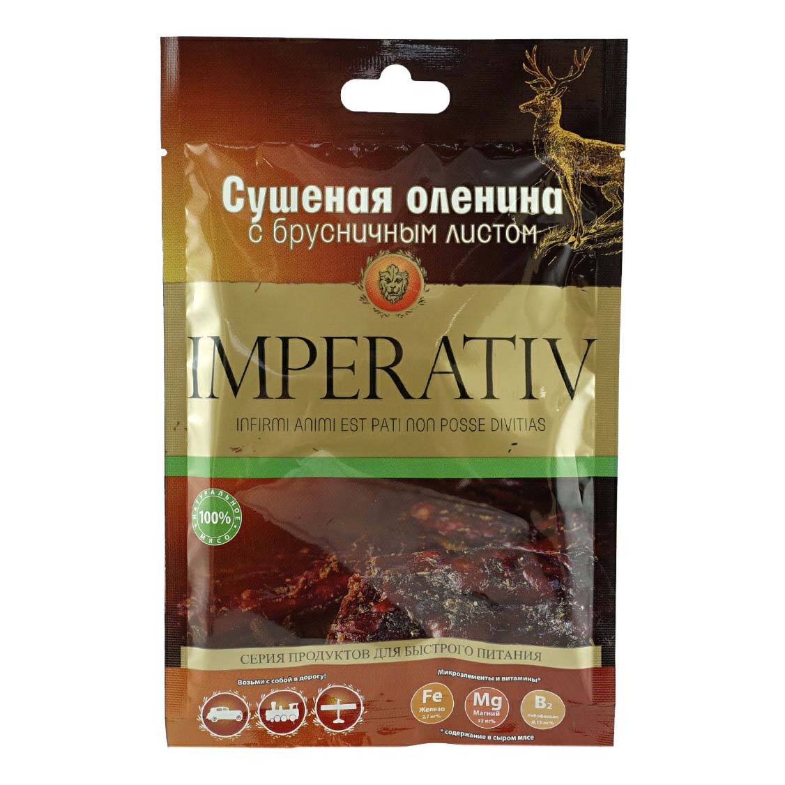 

Оленина Imperativ сушеная с брусничным листом 30 г