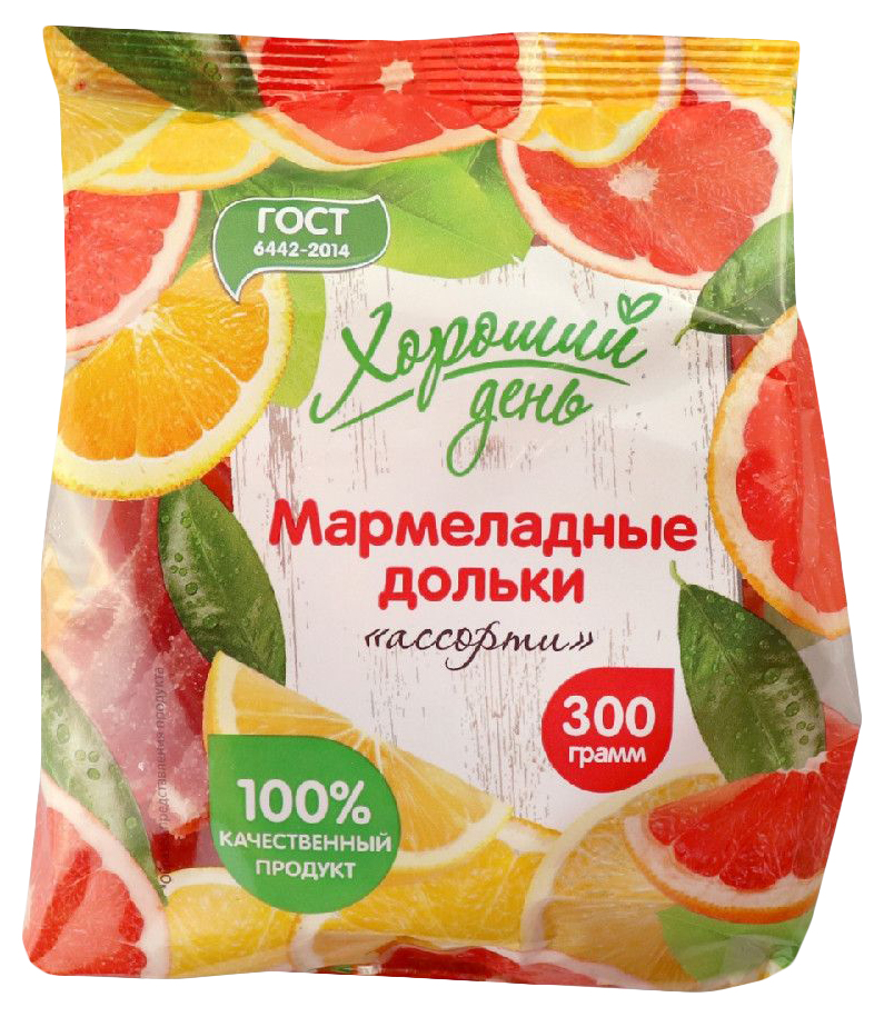 

Мармелад Хороший день дольки ассорти с цитрусовым вкусом 300 г