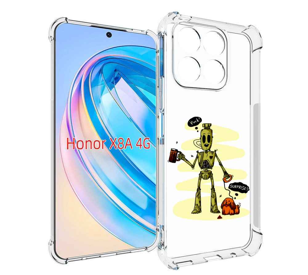 

Чехол MyPads прикольный робот для Honor X8a, Tocco