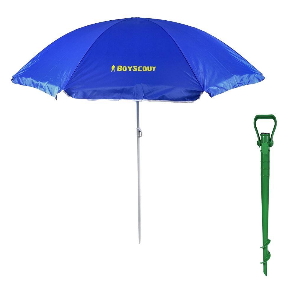 Зонт солнцезащитный Ø 180 см Boyscout + Подставка для крепления зонта в песке Boyscout