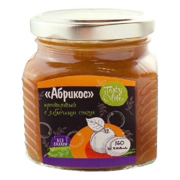 

Протертый абрикос Tasty Life с яблочным соком без сахара 300 г