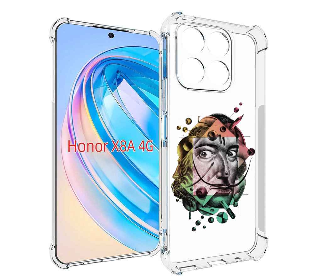 

Чехол MyPads разноцветное лицо абстракция для Honor X8a, Tocco