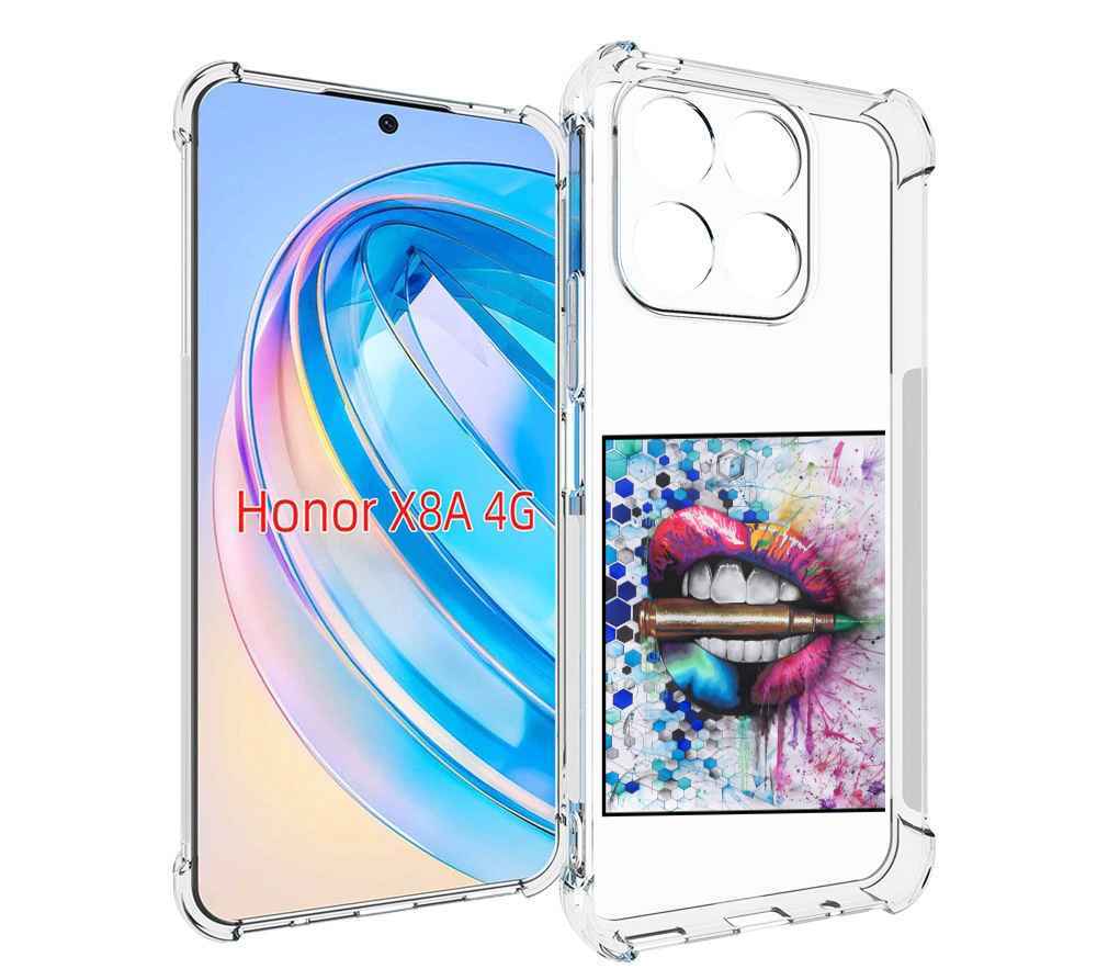 

Чехол MyPads разноцветные губы с пулей для Honor X8a, Tocco