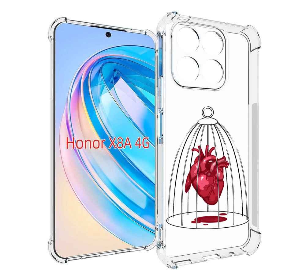 

Чехол MyPads сердце в клетке для Honor X8a, Tocco
