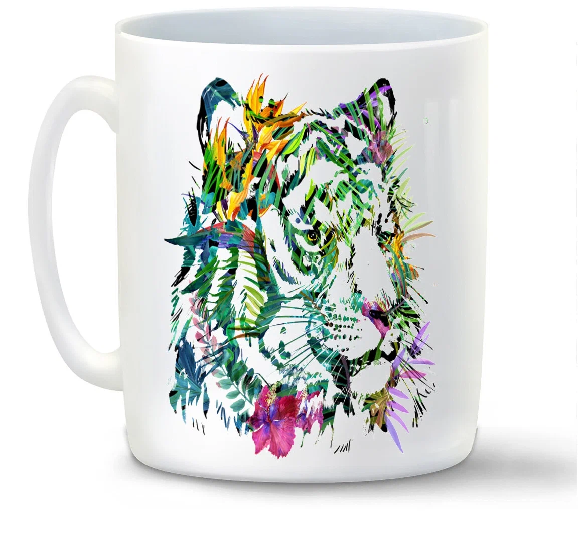 

Кружка CoolPodarok Краски Тигры Цветы