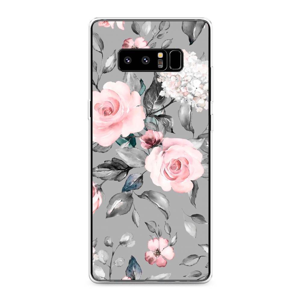 фото Чехол awog "розы на сером" для samsung galaxy note 8