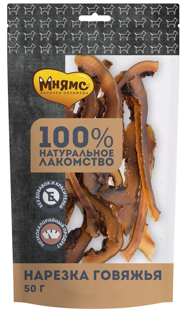 

Лакомство для собак Мнямс нарезка говяжья, 50 г