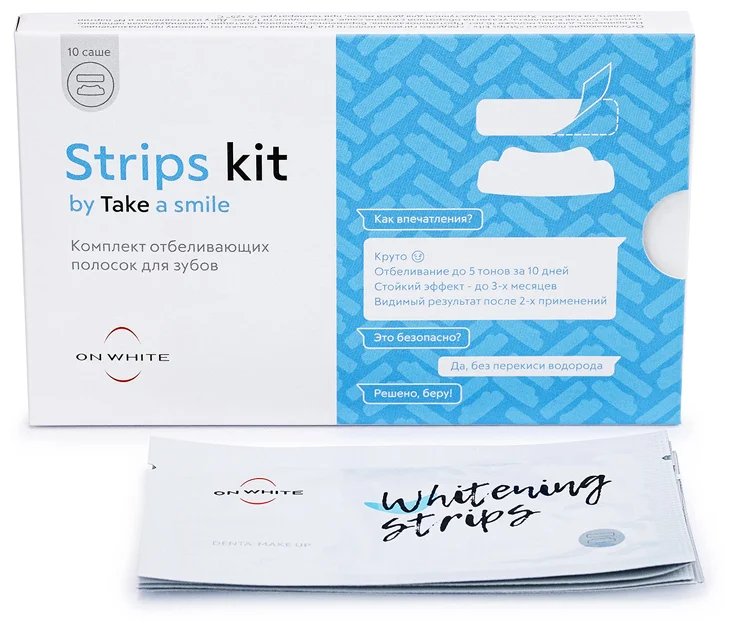 фото Отбеливающие полоски для зубов on white strips kit 6, шт