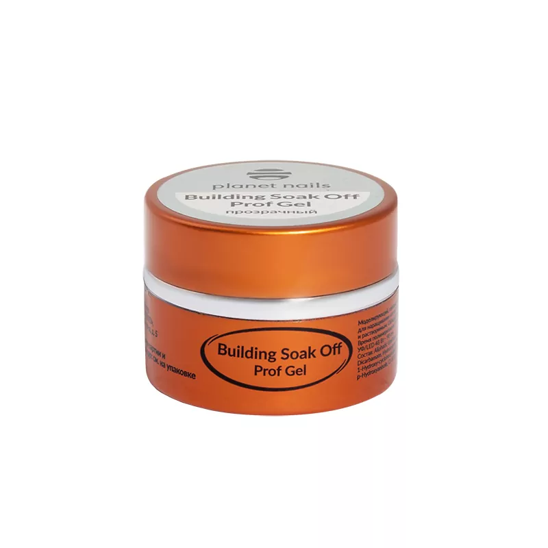 

Гель моделирующий Planet Nails, BUILDING SOAK OFF PROF GEL, прозрачный, 15 г 11333