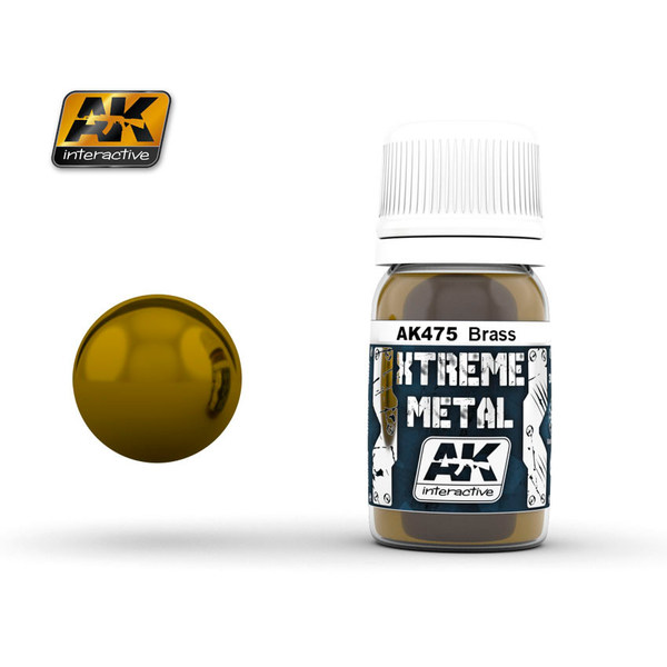 фото Акриловая краска ak interactive xtreme metal brass металлик латунь